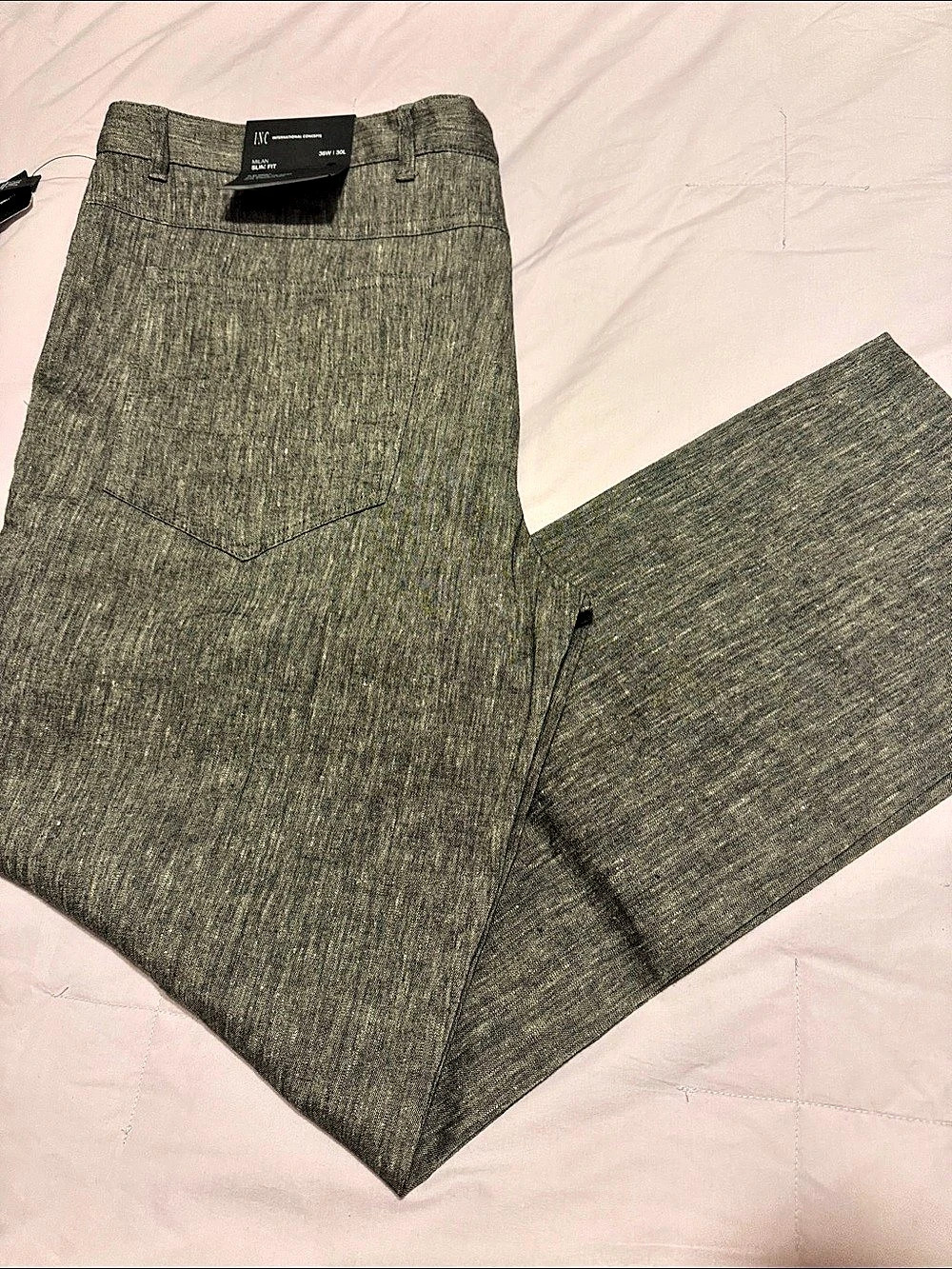 INC International Concepts Milan Slim Fit Pants Gray Pants Waist 36W x 30L